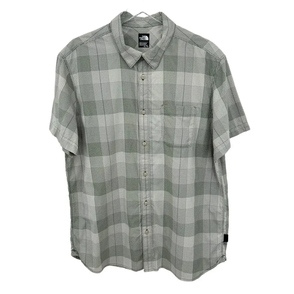 The North Face shirt XL nylon plaid button front lightweight outdoor hiking